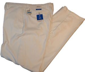 Greg Norman Golf Pants Flat Front Mens Size 36x34 White Attack Life Performance
